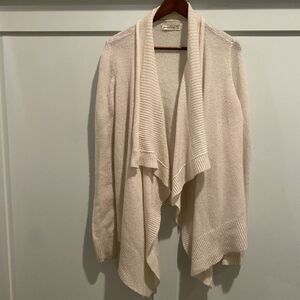 Abercrombie Cardigan Women Small Cream Sweater Waterfall Lagenlook Light Layer